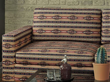 Load image into Gallery viewer, Heavy Duty Southwestern Geometric Abstract Tapestry Cream Taupe Rusty Red French Blue Black Upholstery Fabric