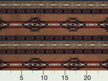 Load image into Gallery viewer, Heavy Duty Southwestern Geometric Abstract Tapestry Cream Taupe Rusty Red French Blue Black Upholstery Fabric
