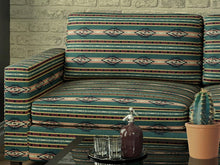 Load image into Gallery viewer, Heavy Duty Southwestern Geometric Abstract Tapestry Forest Green Rusty Red Yellow Grey Black Upholstery Fabric