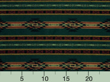 Load image into Gallery viewer, Heavy Duty Southwestern Geometric Abstract Tapestry Forest Green Rusty Red Yellow Grey Black Upholstery Fabric