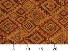 Load image into Gallery viewer, Heavy Duty Tribal Geometric Abstract Diamond Tapestry Beige Burnt Orange Brown Upholstery Fabric