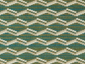 Heavy Duty Southwestern Kilim Tapestry Teal Blue Green Chartreuse Cream Beige Upholstery Fabric
