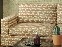 Load image into Gallery viewer, Heavy Duty Southwestern Kilim Tapestry Rusty Red Cream Beige Taupe Steel Blue Upholstery Fabric