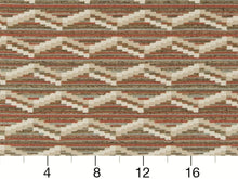 Load image into Gallery viewer, Heavy Duty Southwestern Kilim Tapestry Rusty Red Cream Beige Taupe Steel Blue Upholstery Fabric