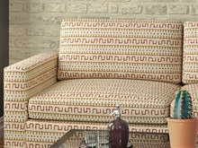 Load image into Gallery viewer, Heavy Duty African Tribal Tapestry Beige Blue Red Cream Upholstery Fabric