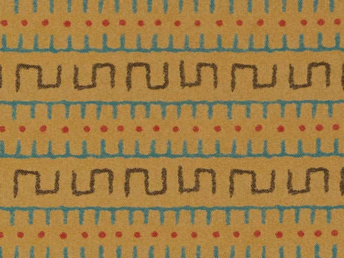 Heavy Duty African Tribal Tapestry Beige Blue Red Brown Upholstery Fabric