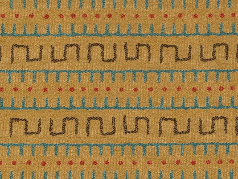 Heavy Duty African Tribal Tapestry Beige Blue Red Brown Upholstery Fabric