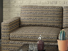 Load image into Gallery viewer, Heavy Duty African Tribal Tapestry Charcoal Grey Cream Beige Upholstery Fabric
