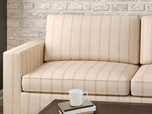 Load image into Gallery viewer, Crypton Water &amp; Stain Resistant Blush Beige Cream Woven Nautical Stripe Upholstery Fabric