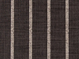 Crypton Water & Stain Resistant Charcoal Black Cream Woven Nautical Stripe Upholstery Fabric