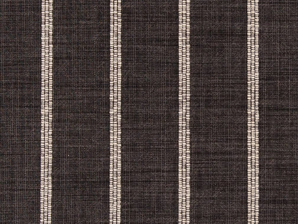 Crypton Water & Stain Resistant Charcoal Black Cream Woven Nautical Stripe Upholstery Fabric