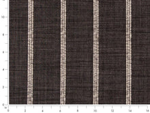 Load image into Gallery viewer, Crypton Water &amp; Stain Resistant Charcoal Black Cream Woven Nautical Stripe Upholstery Fabric