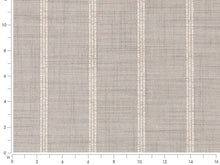 Load image into Gallery viewer, Crypton Water &amp; Stain Resistant Grey Off White Beige Woven Nautical Stripe Upholstery Fabric