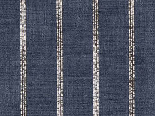 Crypton Water & Stain Resistant Navy Blue Beige Woven Nautical Stripe Upholstery Fabric