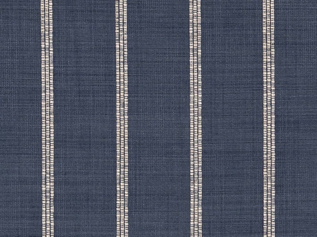 Crypton Water & Stain Resistant Navy Blue Beige Woven Nautical Stripe Upholstery Fabric