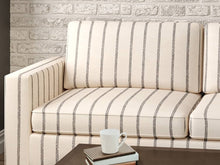 Load image into Gallery viewer, Crypton Water &amp; Stain Resistant Black Cream Nautical Woven Stripe Upholstery Fabric