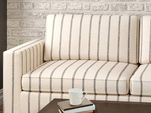 Crypton Water & Stain Resistant Black Cream Nautical Woven Stripe Upholstery Fabric