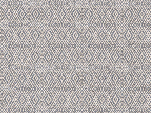 Crypton Water & Stain Resistant Denim Blue Cream Geometric Small Diamond Upholstery Fabric