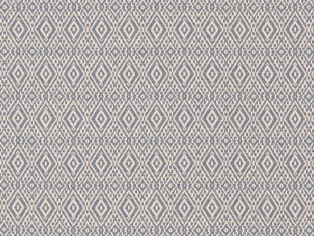 Crypton Water & Stain Resistant Denim Blue Cream Geometric Small Diamond Upholstery Fabric