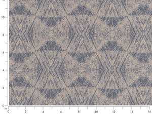 Crypton Water & Stain Resistant Navy Blue Beige Geometric Diamond Upholstery Fabric