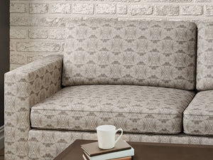 Crypton Water & Stain Resistant Grey Taupe Beige Geometric Diamond Upholstery Fabric