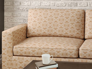 Crypton Water & Stain Resistant Beige Cream Rusty Red Geometric Diamond Upholstery Fabric