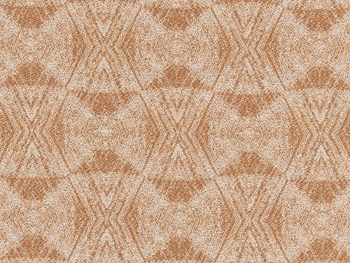 Crypton Water & Stain Resistant Beige Cream Rusty Red Geometric Diamond Upholstery Fabric