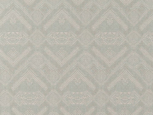 Crypton Water & Stain Resistant Cream Beige Aqua Blue Geometric Abstract Upholstery Fabric