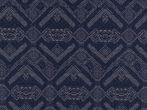 Crypton Water & Stain Resistant Navy Blue Beige Geometric Abstract Upholstery Fabric