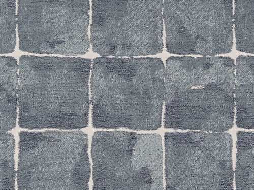 Crypton Water & Stain Resistant Denim Blue Off White Abstract Upholstery Fabric