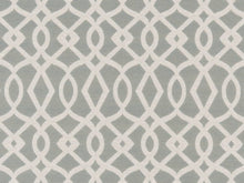 Load image into Gallery viewer, Crypton Water &amp; Stain Resistant Aqua Blue Cream Geometric Trellis Upholstery Fabric