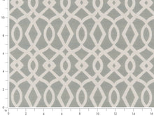 Load image into Gallery viewer, Crypton Water &amp; Stain Resistant Aqua Blue Cream Geometric Trellis Upholstery Fabric