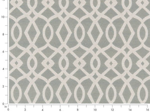 Crypton Water & Stain Resistant Aqua Blue Cream Geometric Trellis Upholstery Fabric
