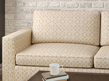 Load image into Gallery viewer, Crypton Water &amp; Stain Resistant Beige Cream Geometric Trellis Upholstery Fabric