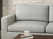 Load image into Gallery viewer, Crypton Water &amp; Stain Resistant Aqua Blue Beige Damask Upholstery Fabric