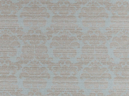 Crypton Water & Stain Resistant Aqua Blue Beige Damask Upholstery Fabric
