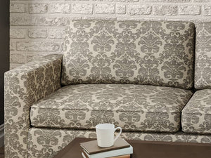 Crypton Water & Stain Resistant Grey Charcoal Damask Upholstery Fabric