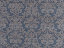 Load image into Gallery viewer, Crypton Water &amp; Stain Resistant Navy Blue Beige Damask Upholstery Fabric
