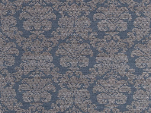 Crypton Water & Stain Resistant Navy Blue Beige Damask Upholstery Fabric