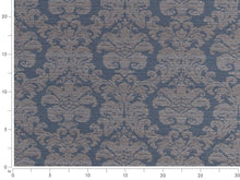 Load image into Gallery viewer, Crypton Water &amp; Stain Resistant Navy Blue Beige Damask Upholstery Fabric