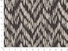 Load image into Gallery viewer, Crypton Water &amp; Stain Resistant Charcoal Grey Off White Abstract Geometric Upholstery Fabric