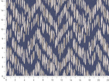 Load image into Gallery viewer, Crypton Water &amp; Stain Resistant Navy Blue Taupe Cream Abstract Upholstery Fabric