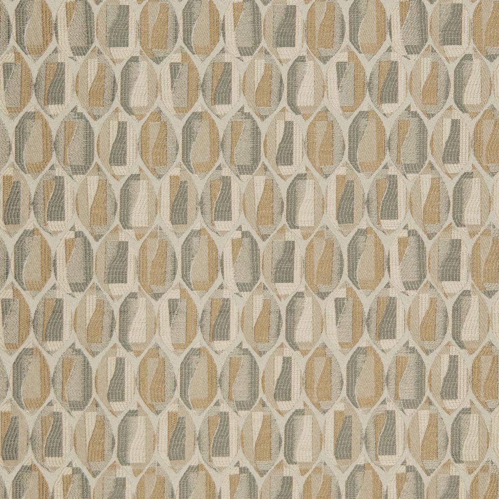 D822 Grey Taupe Beige Abstract Geometric Upholstery Drapery Fabric