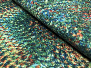 Designer Green Royal Blue Teal Orange Yellow Abstract Geometric Diamond Velveteen Upholstery Drapery Fabric