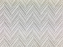 Load image into Gallery viewer, Schumacher Davis Feather Grey Gray White Chevron Upholstery Fabric