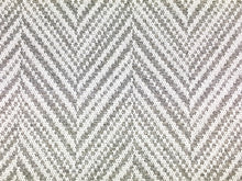 Load image into Gallery viewer, Schumacher Davis Feather Grey Gray White Chevron Upholstery Fabric