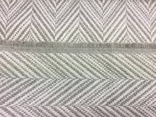 Load image into Gallery viewer, Schumacher Davis Feather Grey Gray White Chevron Upholstery Fabric