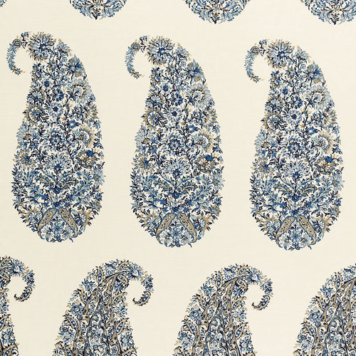SCHUMACHER SHIRALA PAISLEY FABRIC / DELFT