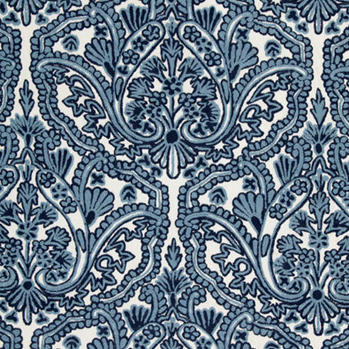 SCHUMACHER CLAREMONT CREWEL EMBROIDERY FABRIC / DELFT