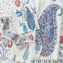 Load image into Gallery viewer, SCHUMACHER KHILANA FLORAL FABRIC / DELFT &amp; ROSE